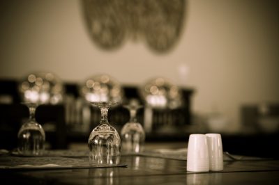 Glasses ready on the table