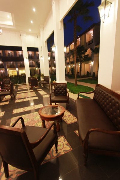Seating in the lobby lounge