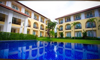 The pool along the guest wing